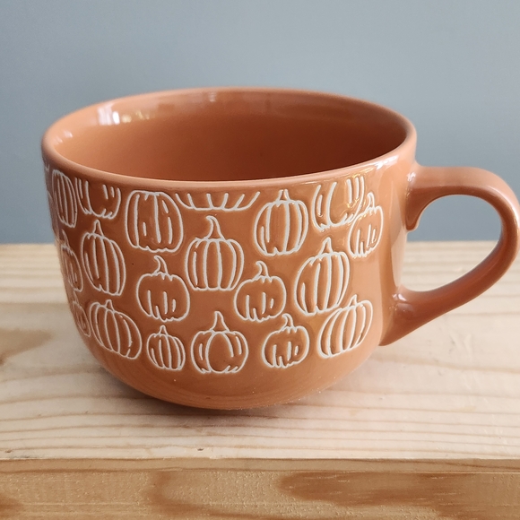 unknown Other - Fall Pumpkin Oversized Ceramic Terracotta Color Mug